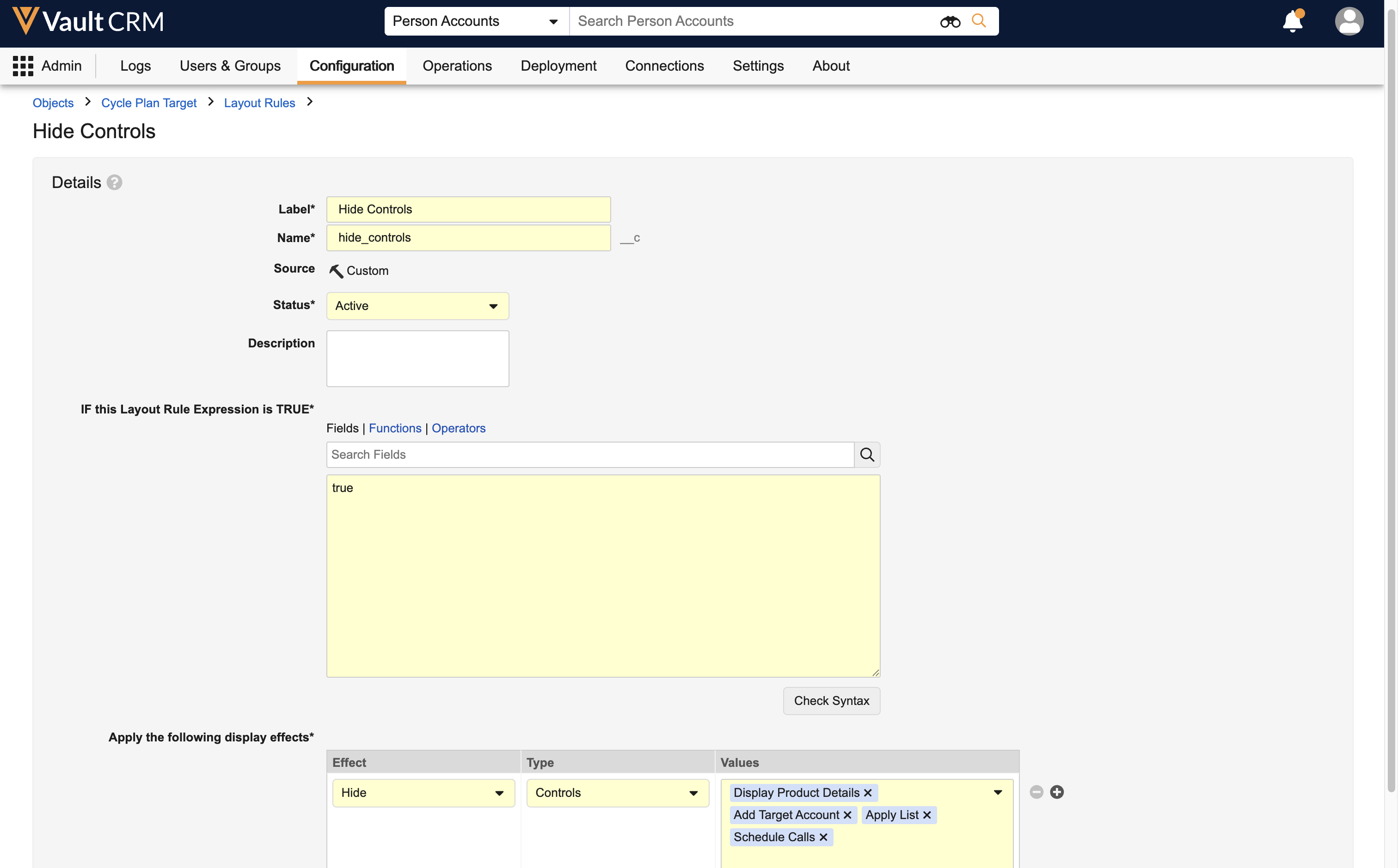 Configuring Classic Cycle Plans