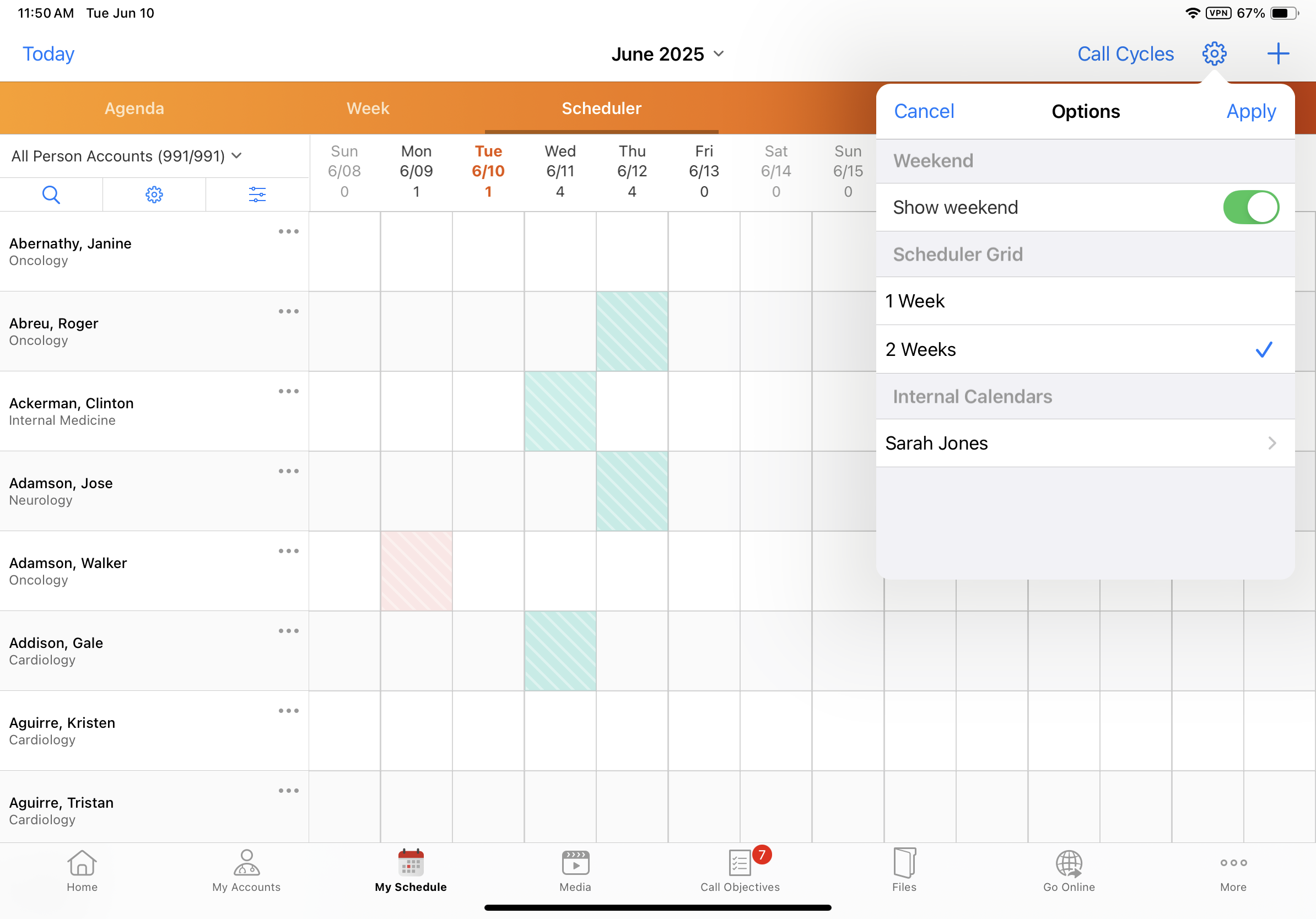 Scheduling Calls in Scheduler View